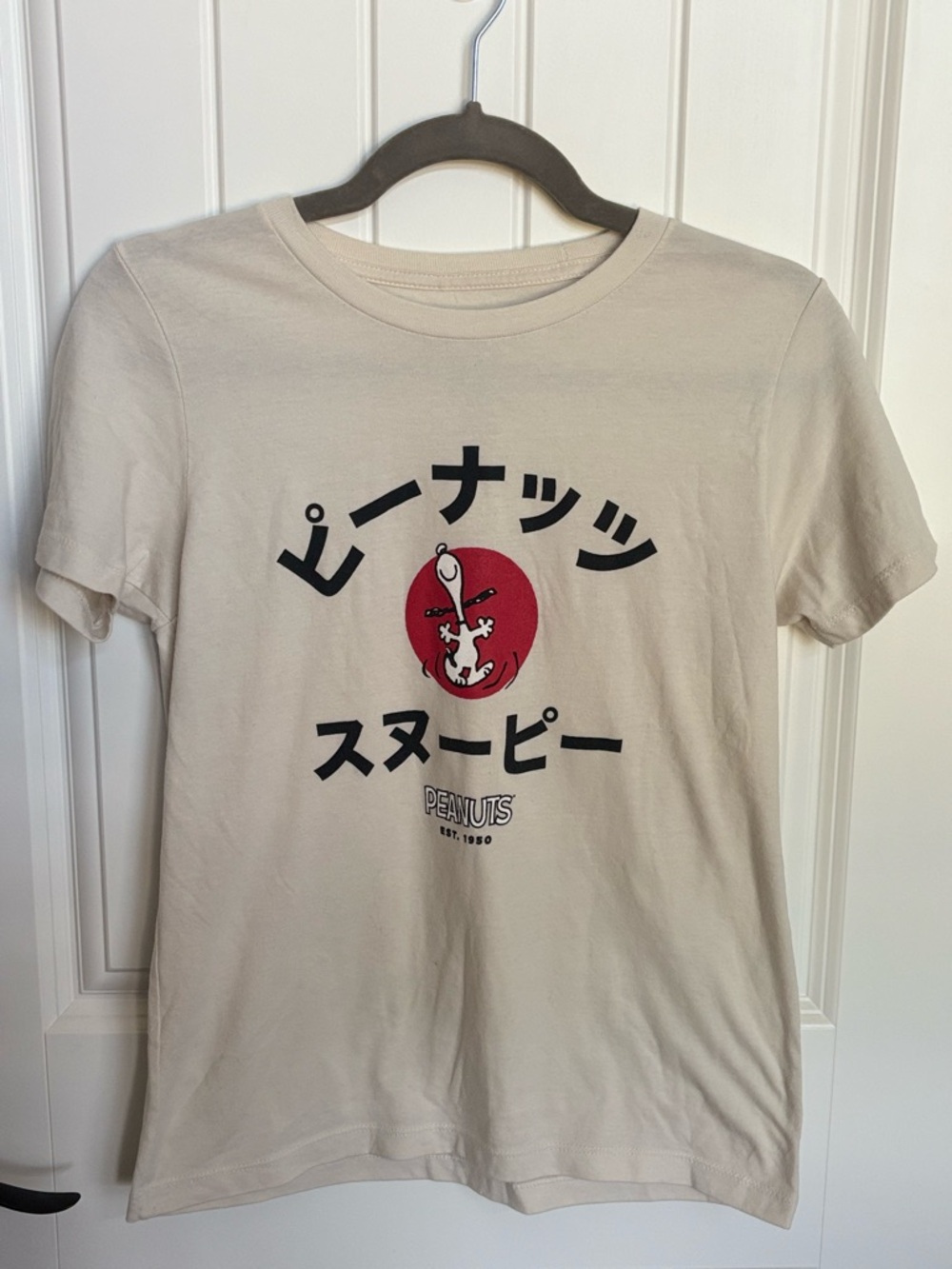 Peanuts Cream Tee with Red & Black Snoopy Graphic - Peanuts